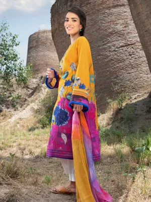 2 Piece Printed Lawn Texture Suit