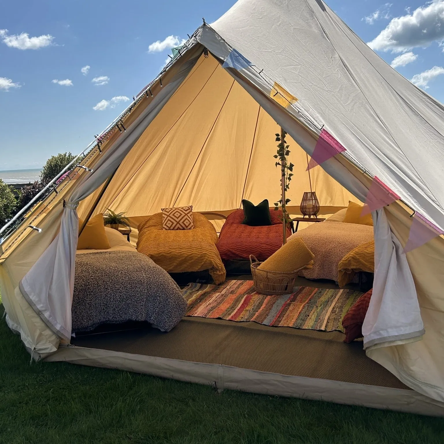 5m Bell Tent Fireproof With Stove Hole & Flap