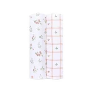 aden   anais Essentials Cotton Muslin Swaddle Blanket - 2 Pack - Country Floral