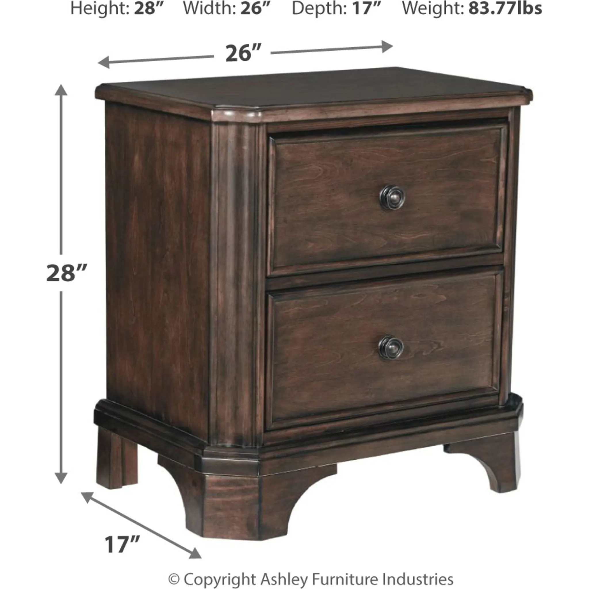 Adinton Two Drawer Nightstand