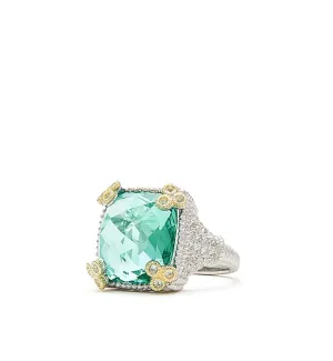 Ambrosia Small Paraiba Spinel Monaco Ring