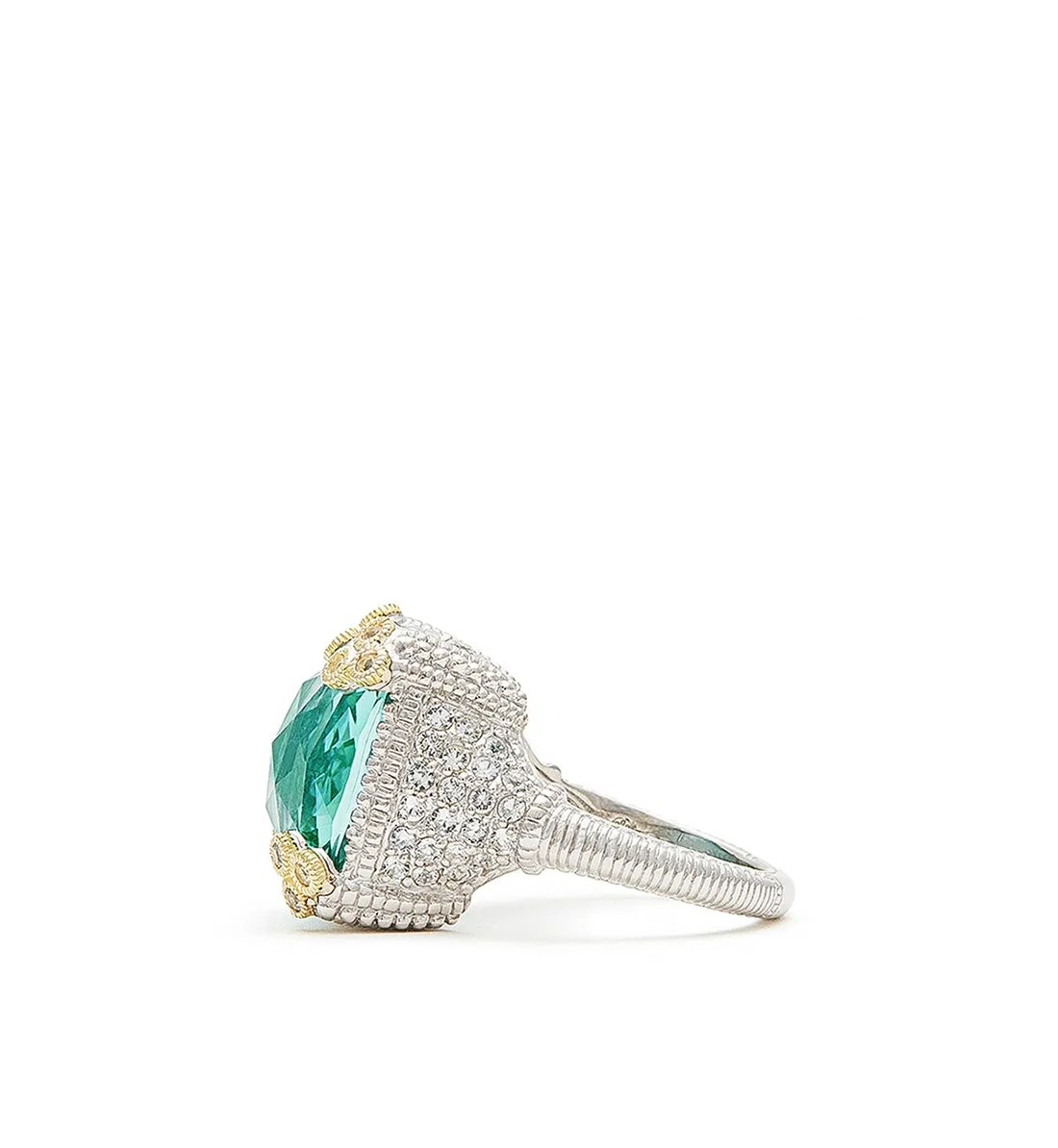 Ambrosia Small Paraiba Spinel Monaco Ring