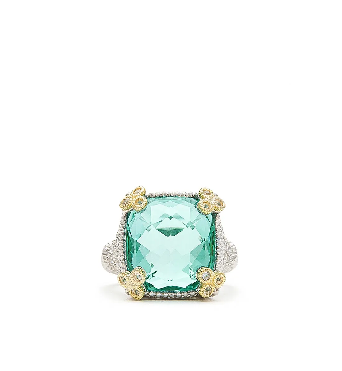 Ambrosia Small Paraiba Spinel Monaco Ring