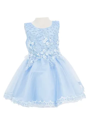 Baby Girls 3D Floral Top Soft Tulle Flower Girl Dress, Sizes 3-24M