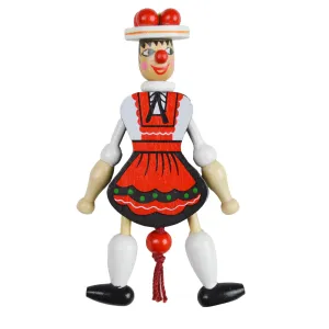 Bavarian Girl Wood Jumping Jack Toy