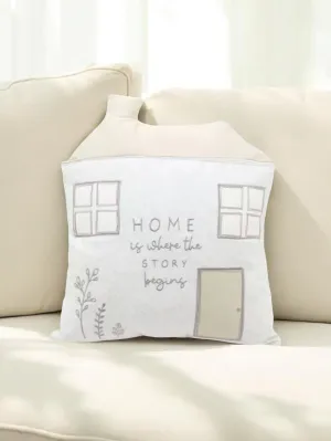 Beige Moments House Cushion - Home Is Where the Story Begins