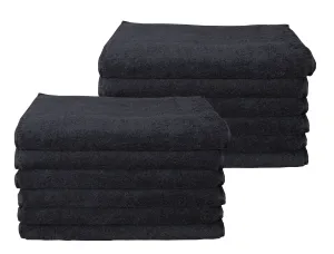 Black Face Towels Wash Cloths Flannels Turkish Cotton 600gsm