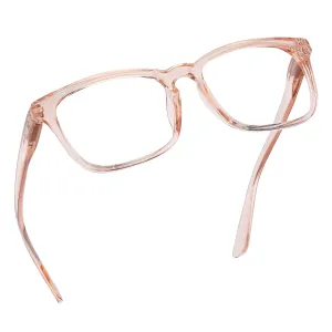 Blue Light Blocking Reading Glasses (Blush, 200 Magnification) Computer