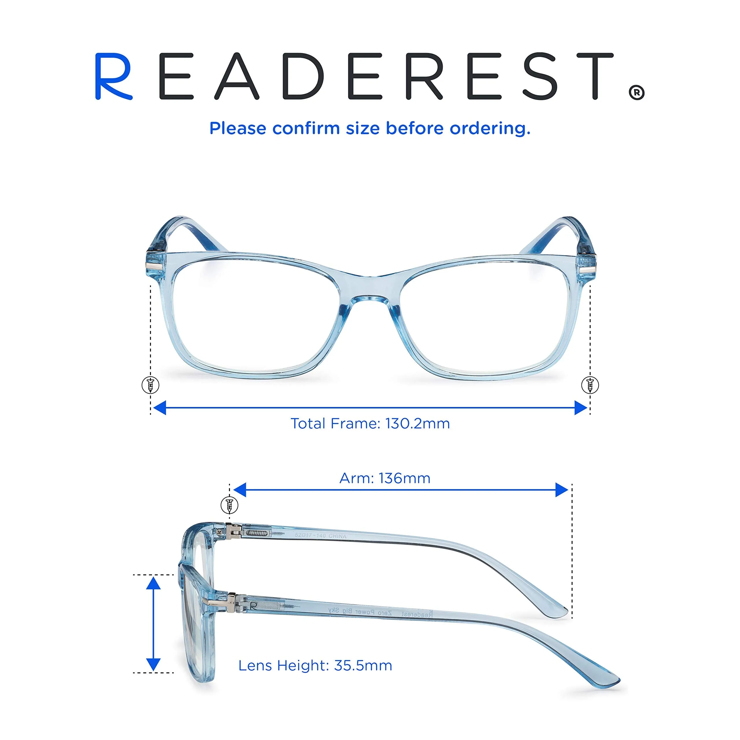 Blue-Light-Blocking-Reading-Glasses-Light-Blue-2-50-Magnification-Computer-Glasses