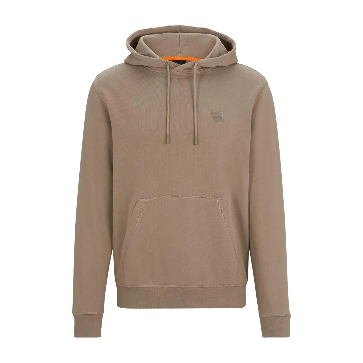 BOSS Wetalk Logo Patch Brown Hoodie