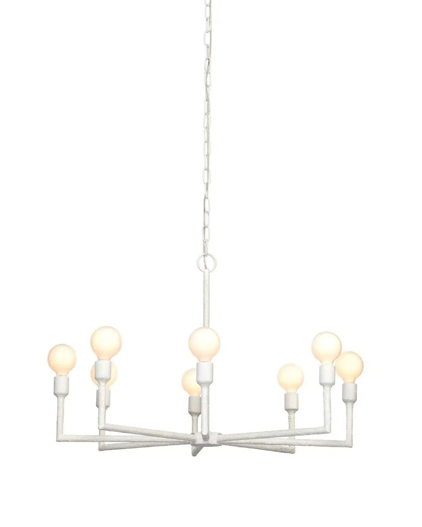 Coastal Style White Gesso Mid-Century Modern Park Chandelier