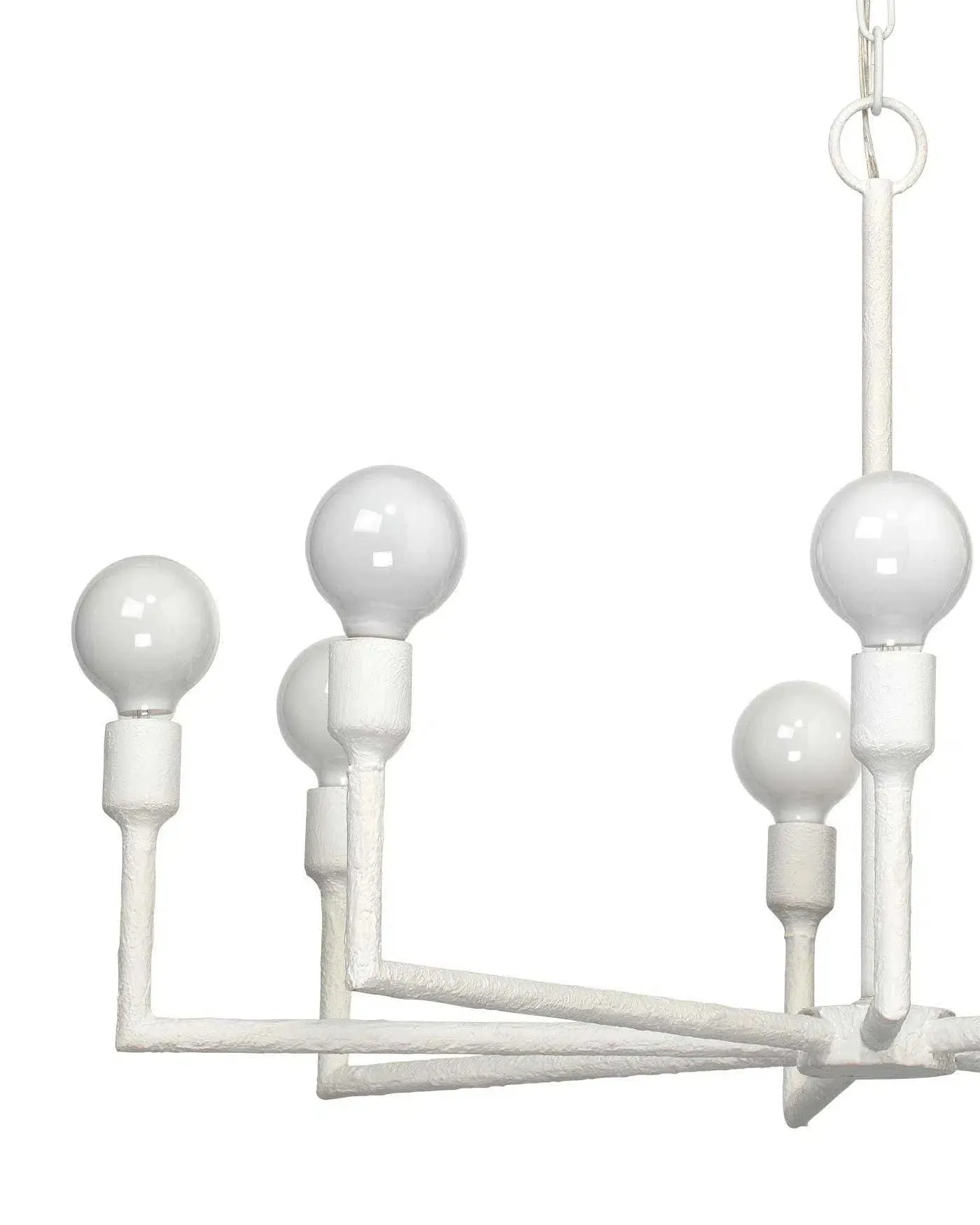 Coastal Style White Gesso Mid-Century Modern Park Chandelier