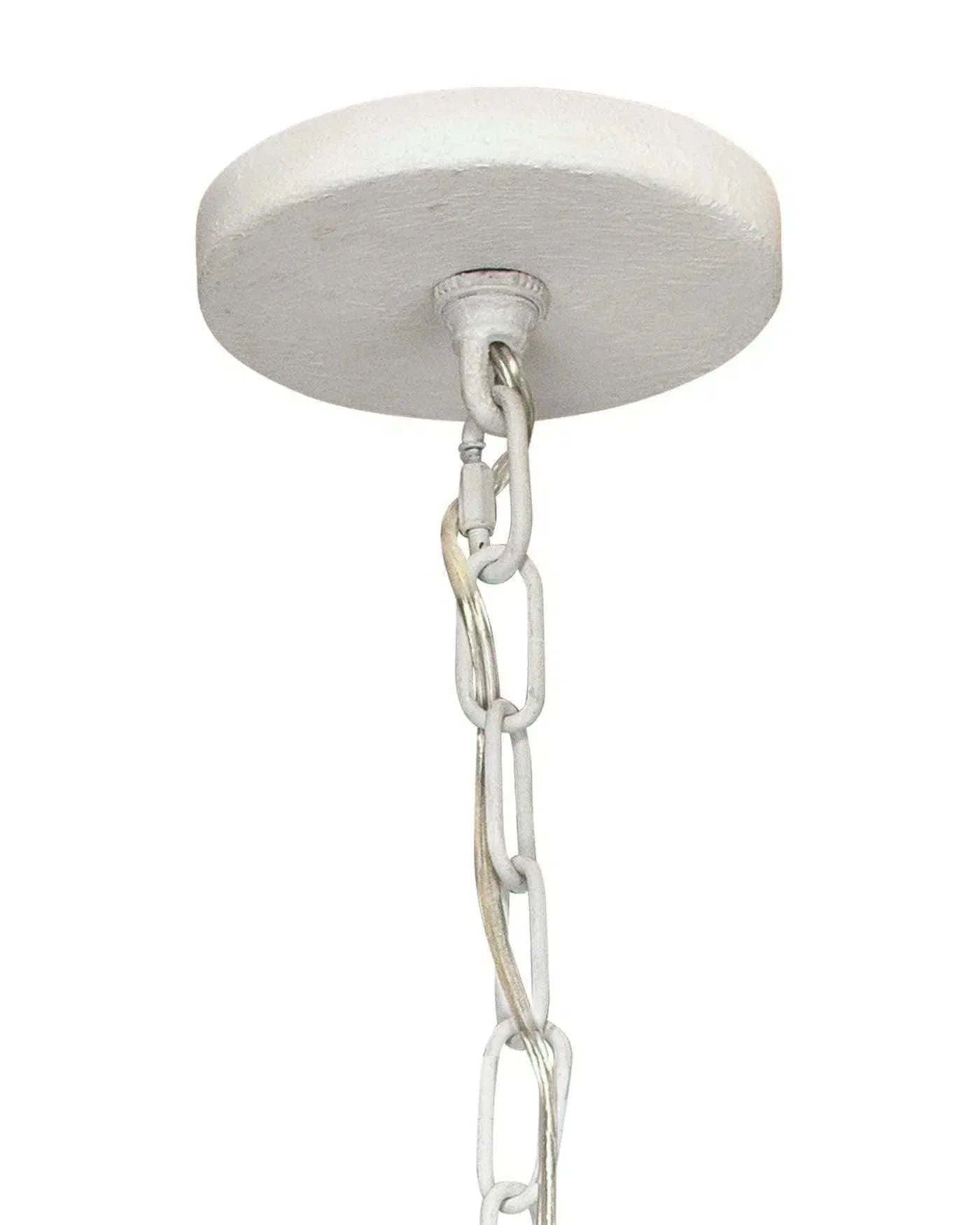 Coastal Style White Gesso Mid-Century Modern Park Chandelier