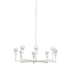 Coastal Style White Gesso Mid-Century Modern Park Chandelier