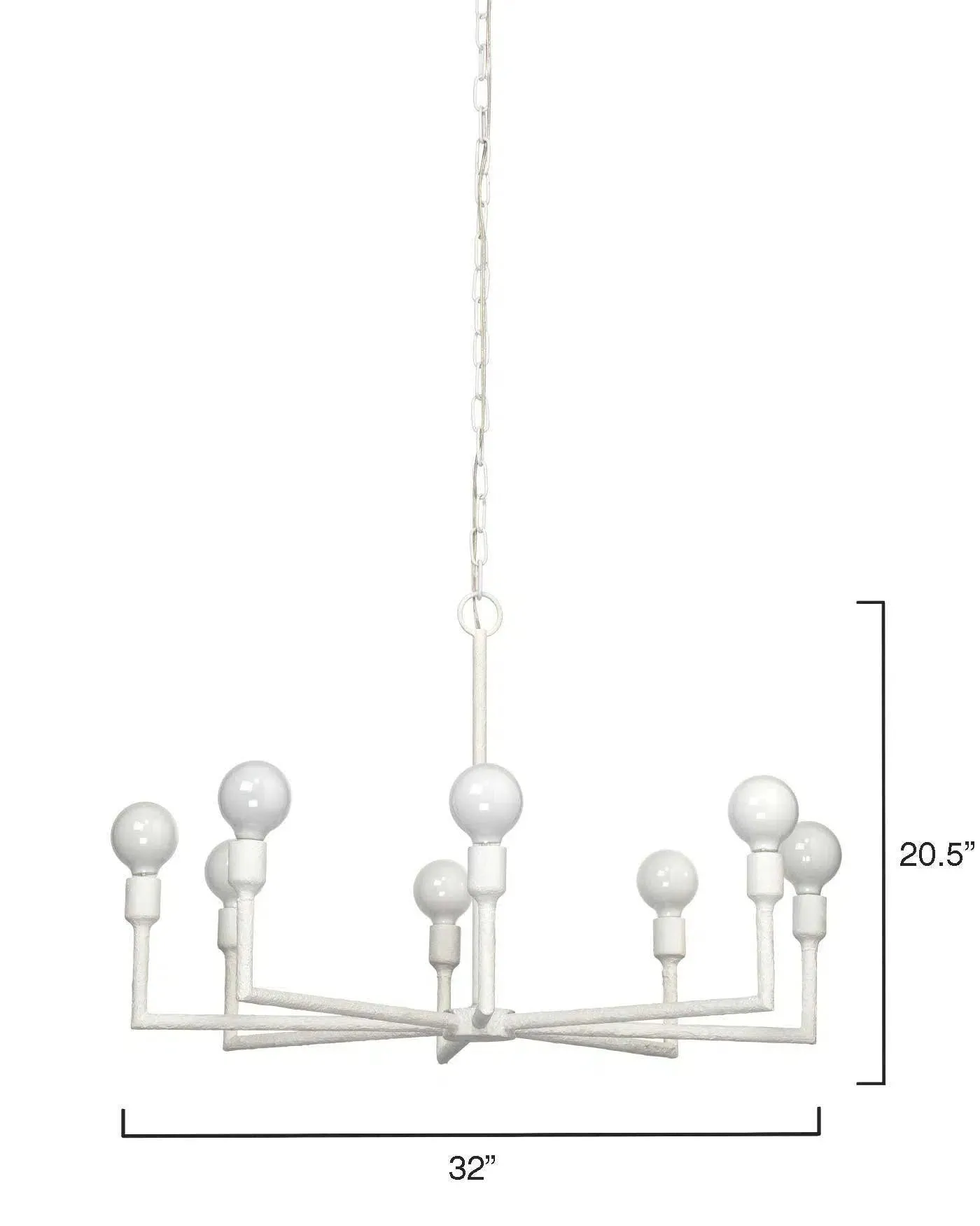 Coastal Style White Gesso Mid-Century Modern Park Chandelier