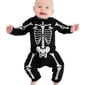 Cotton Skeleton Long Sheeve Jumpsuit