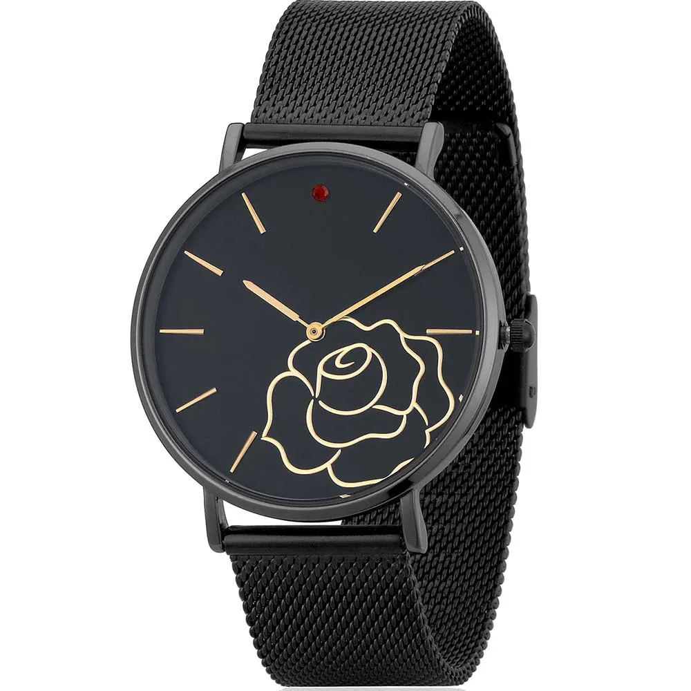 Disney DW002 Princess Beauty & The Beast Enchanted Rose Black Watch