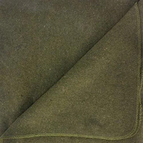 Ever Ready First Aid Warm Fire Retardant Blanket, 66" x 90" (80% Wool) - US Military Style - Olive Drab Green