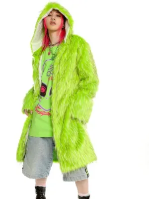 Fruit green hooded long coat and hat【s0000004456】