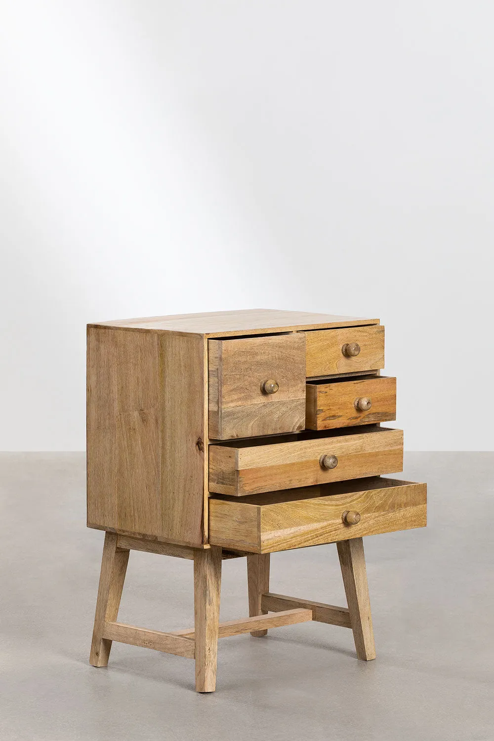 Functional Mango Wood Bedside Table