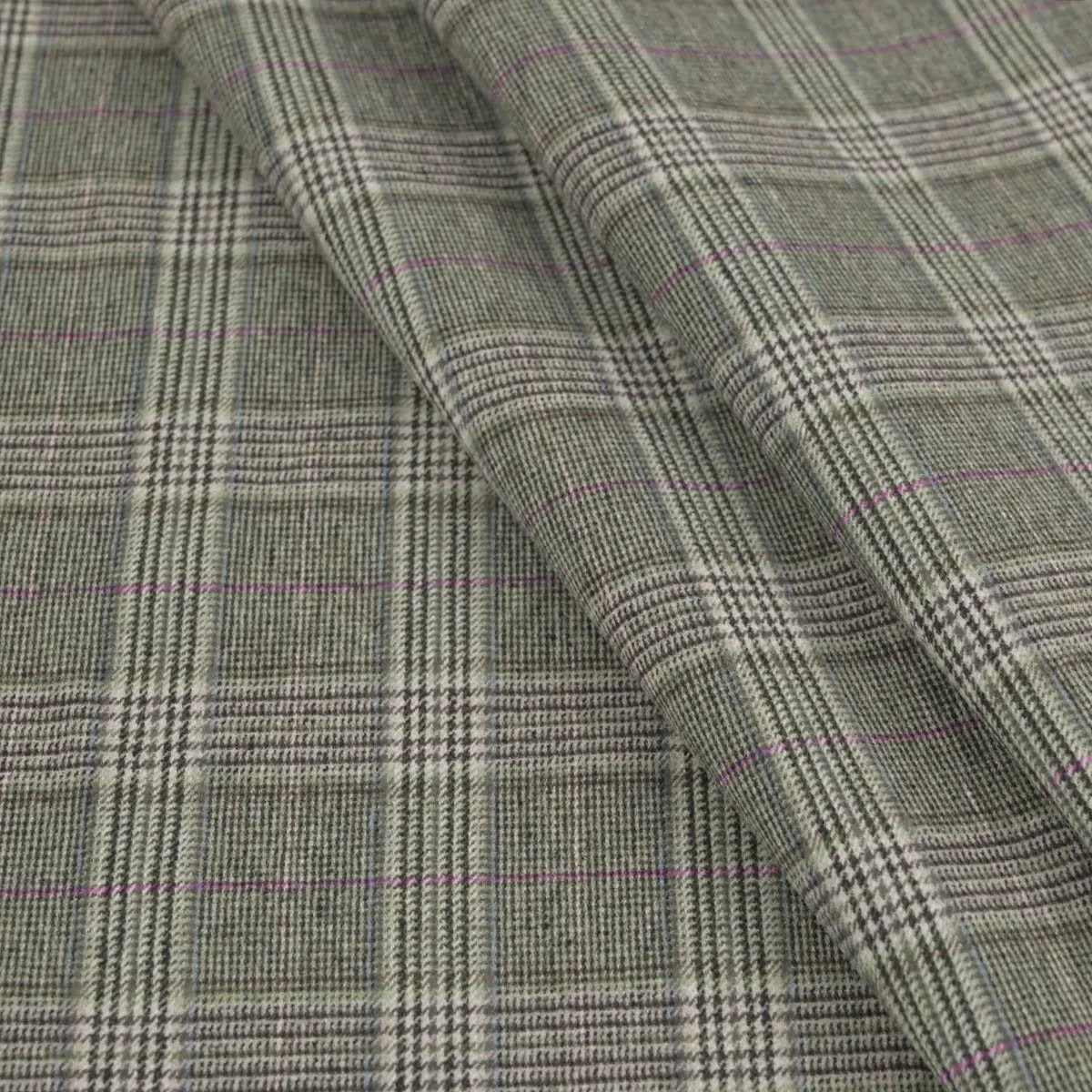 Grey Check Flannel Fabric 97540