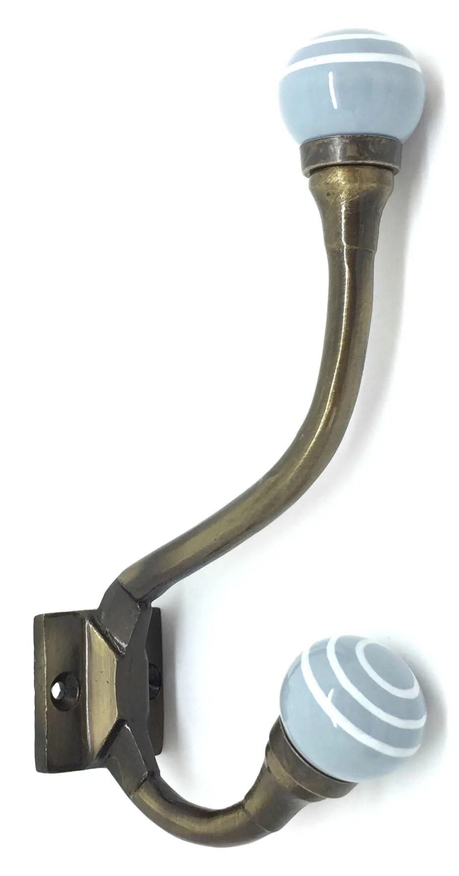 Grey Stripe Ceramic Coat Hook