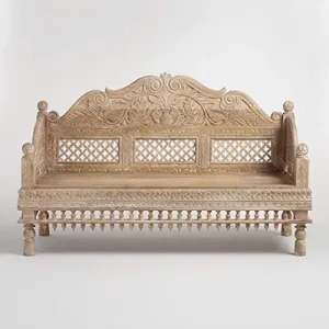 Hand Carved Solid Wood Daybed