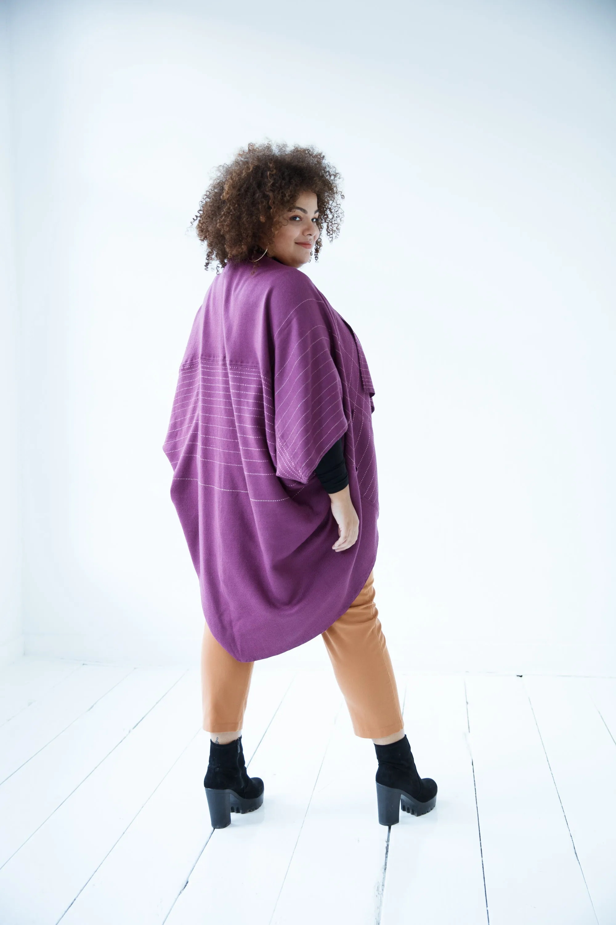 JULAHAS  Wool Kimono Warm Plum