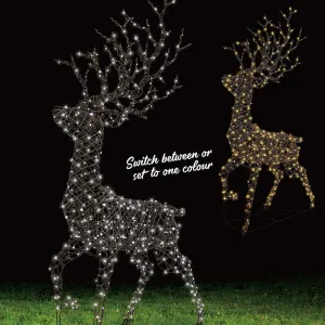 LED PVC Brown Reindeer Dual Warm-Cool