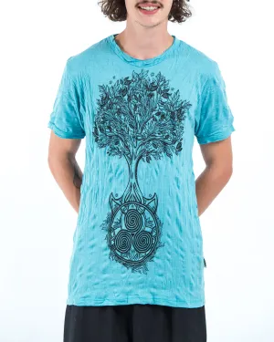 Mens Celtic Tree T-Shirt in Turquoise