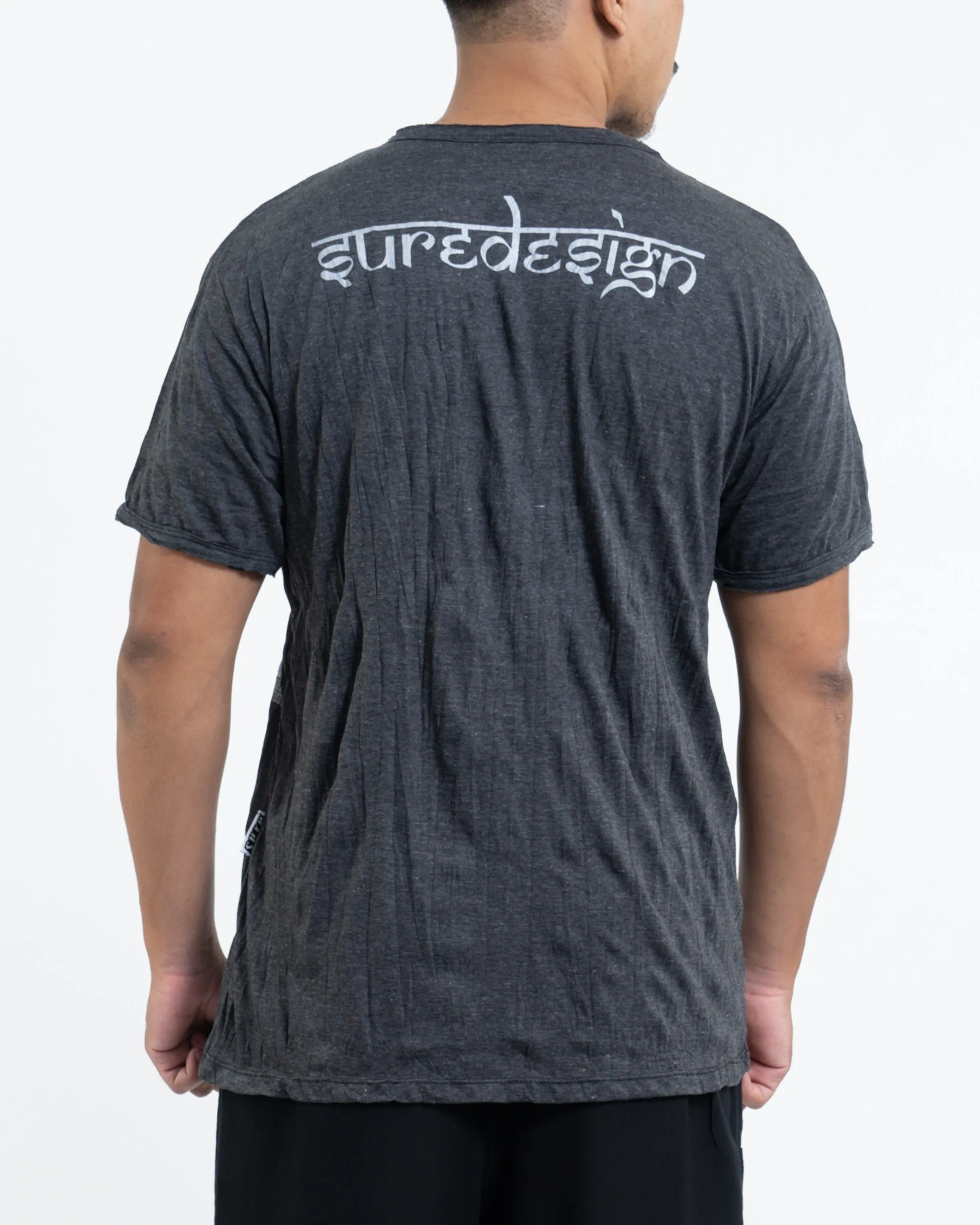 Mens Harmony T-Shirt in Silver on Black