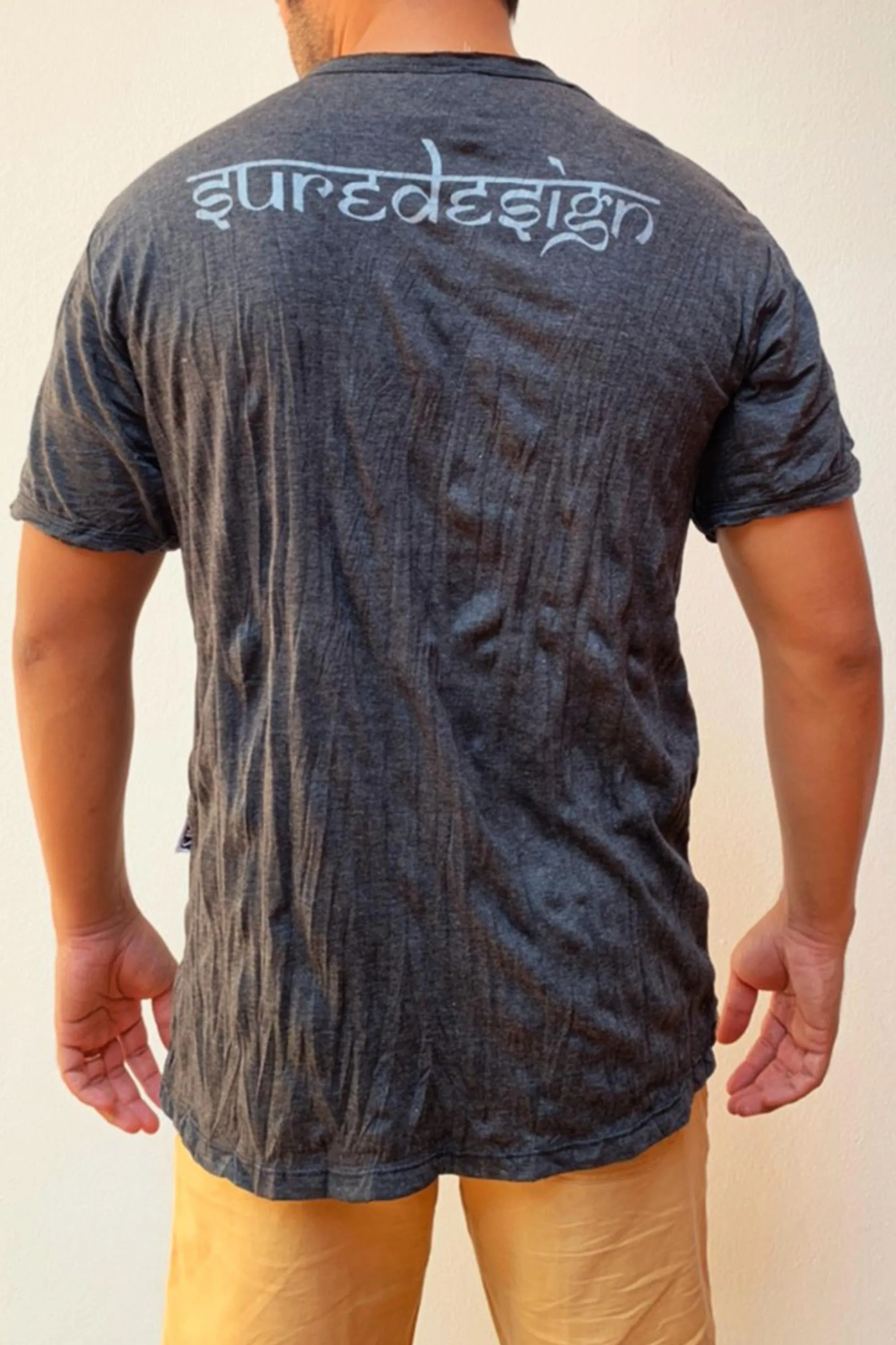 Mens Harmony T-Shirt in Silver on Black