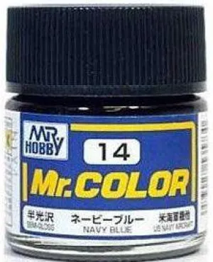 Mr. Hobby C14 Mr. Color Semi Gloss Navy Blue Lacquer Paint 10ml