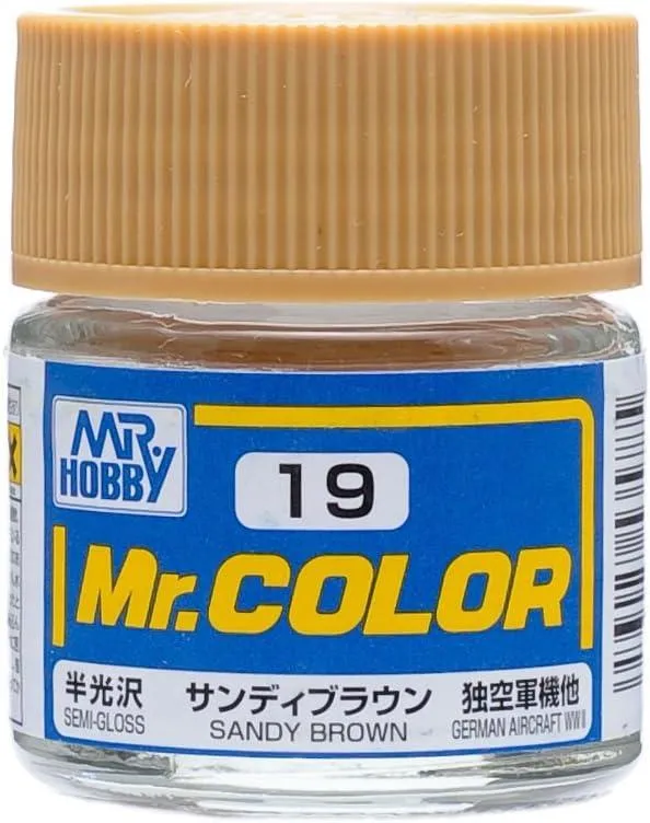 Mr. Hobby C19 Mr. Color Semi Gloss Sandy Brown Lacquer Paint 10ml