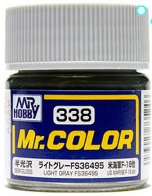 Mr. Hobby C338 Mr. Color Semi Gloss Light Gray FS36495 Lacquer Paint 10ml