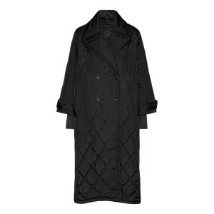 Nova Long Belted Coat in Black