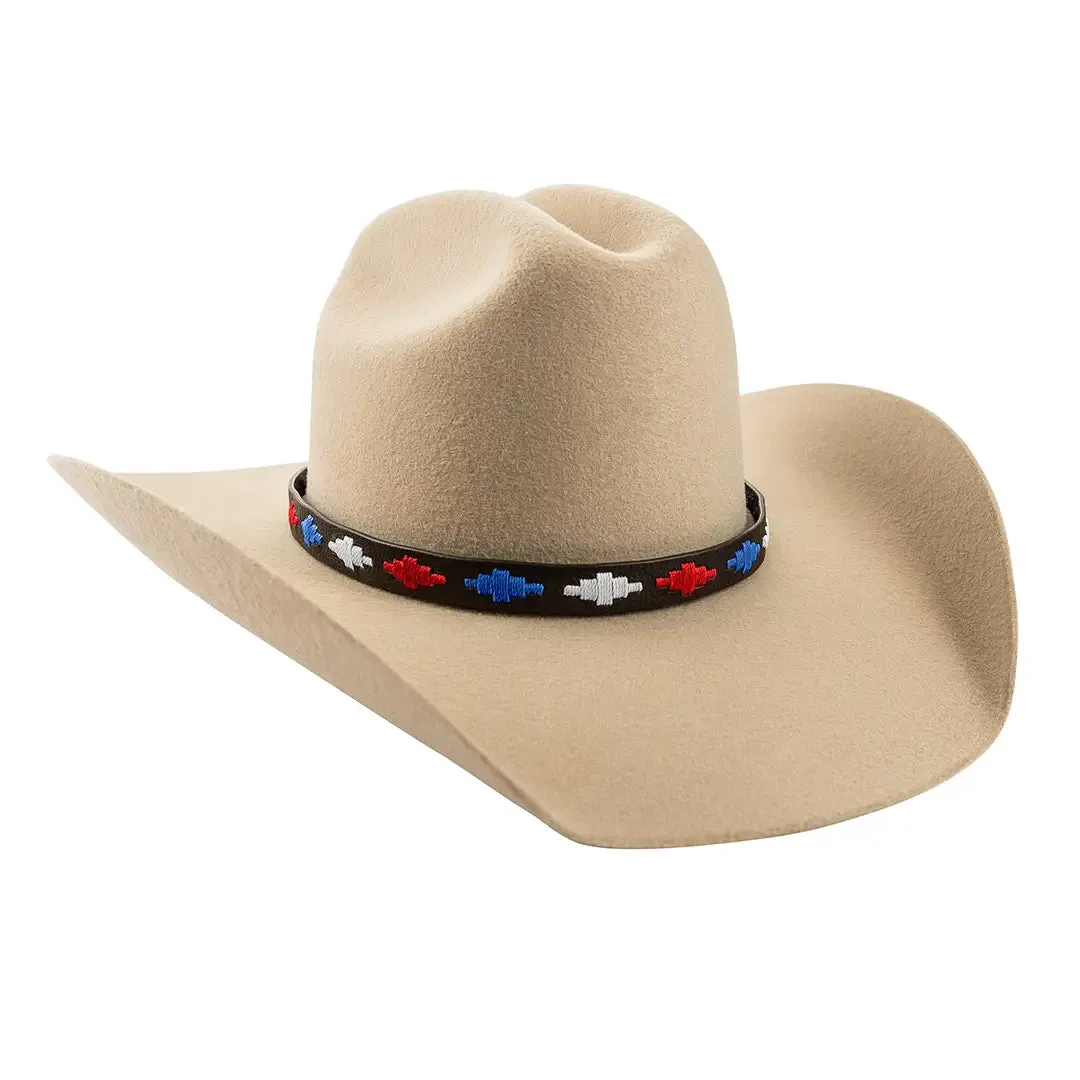 Pampa Hat Band - White/Bright Blue/Red Diamonds by Pampeano