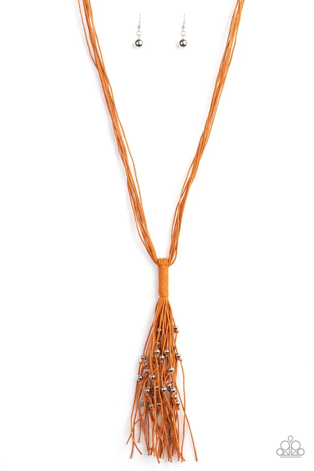 Paparazzi Hand-Knotted Knockout Necklace Orange