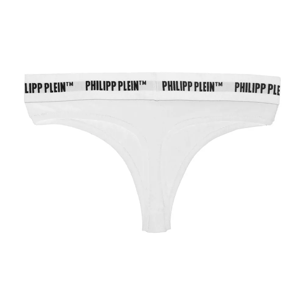 Philipp Plein Elegant White Thong Duo for Women