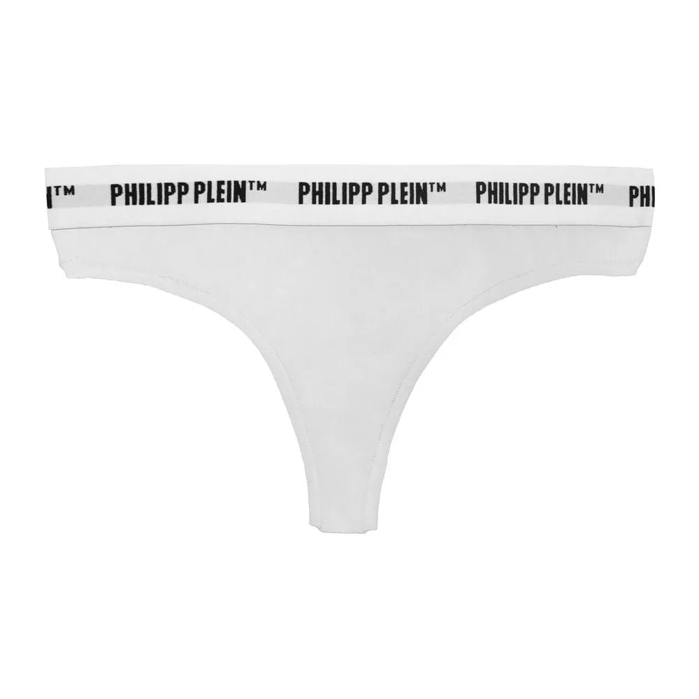 Philipp Plein Elegant White Thong Duo for Women