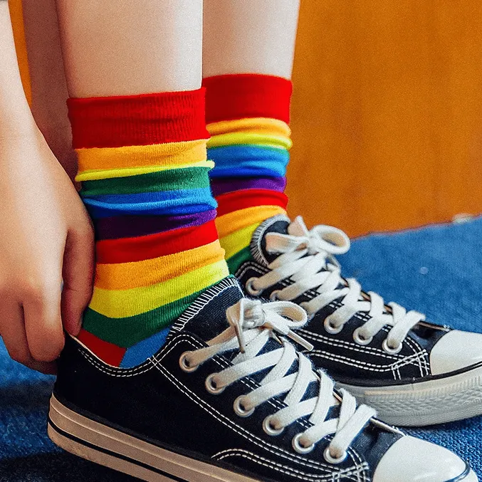 Rainbow Sport Socks - Black