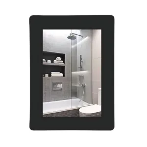 Rectangular Bathroom Mirror with Black Frame, Modern Design, Clear Reflection, Durable Build (14X18)