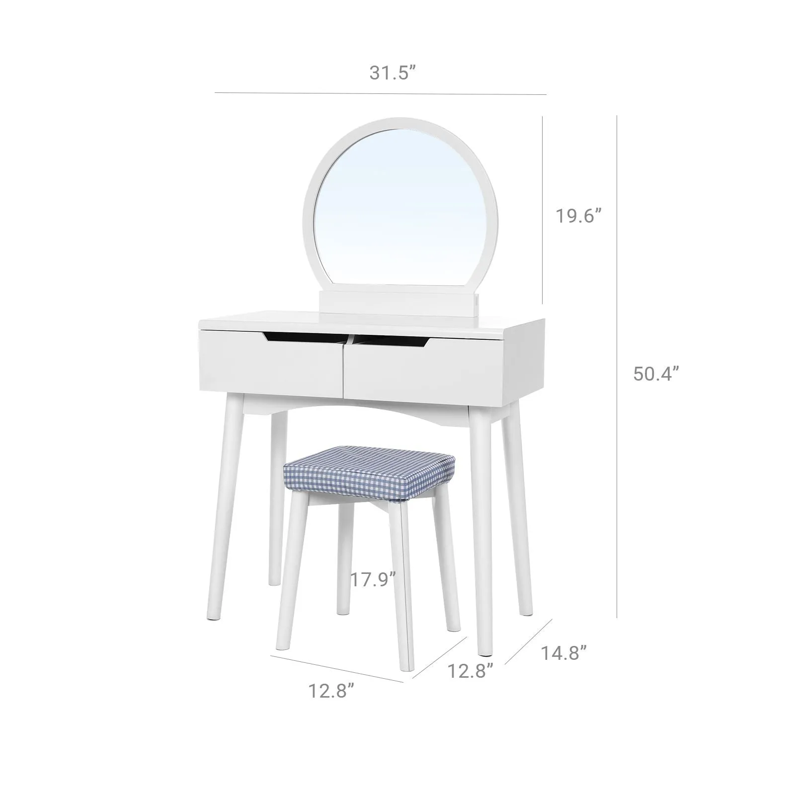 Round Mirror Dressing Table