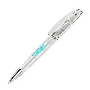 senator Bridge Clear Plastic Ballpen with Metal Tip