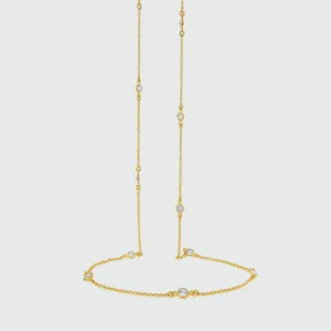 Sofia 34" 18ct Yellow Gold Vermeil & Cubic Zirconia Long Necklace