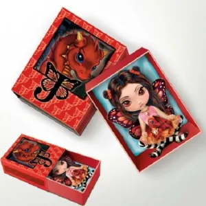 The Ashton-Drake Galleries The Dragonling Darlings Matchbox Collection Issue #1: "Ruby" Handcrafted Resin Figure with Fire Fairy Wings & Glitter Accents by Jasmine Becket-Griffith 3-Inches