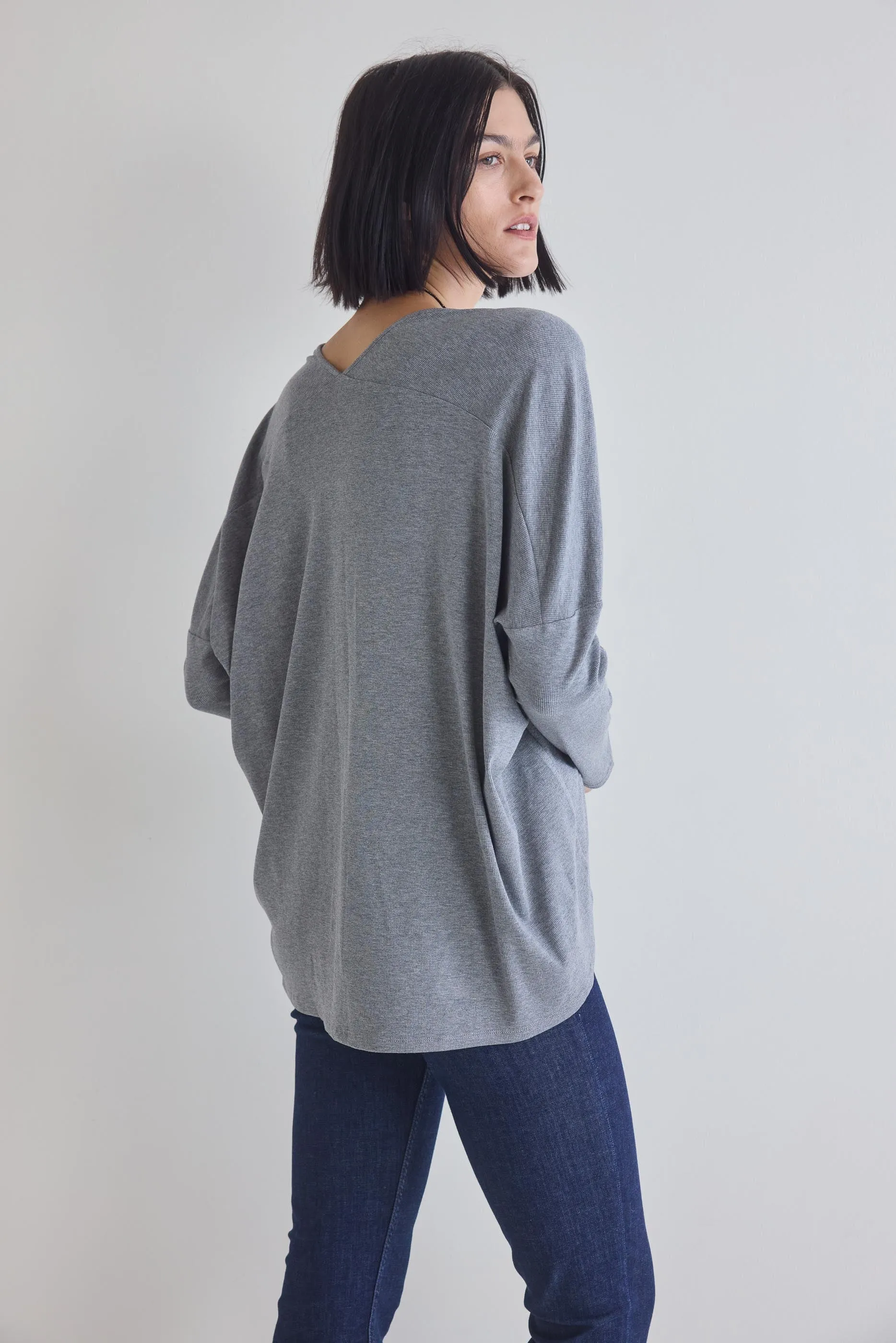 The Ribbed Dolman Long Sleeve Top