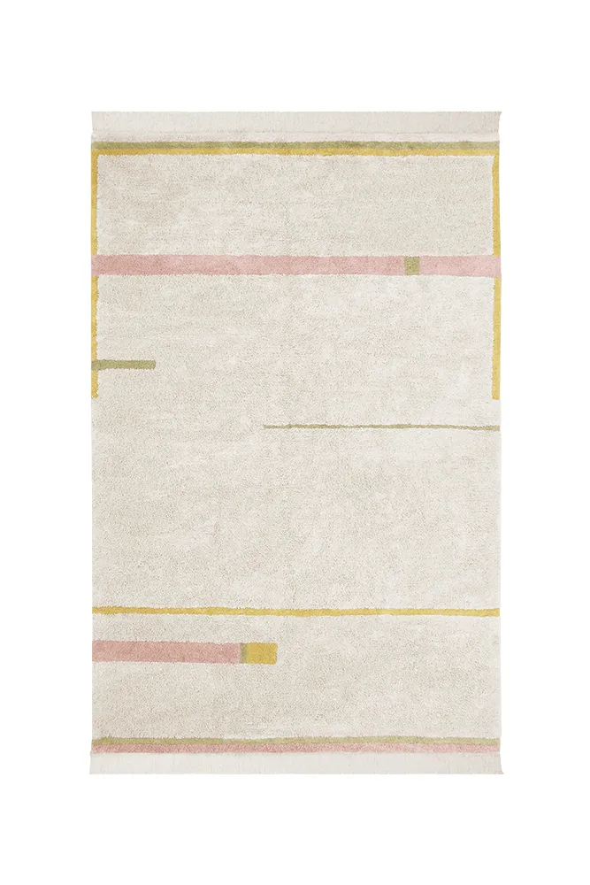 WASHABLE AREA RUG LANES VINTAGE NUDE