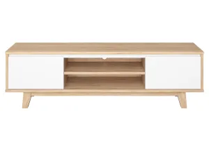 Wood TV Stand for TVs up to 68" in White and Brown