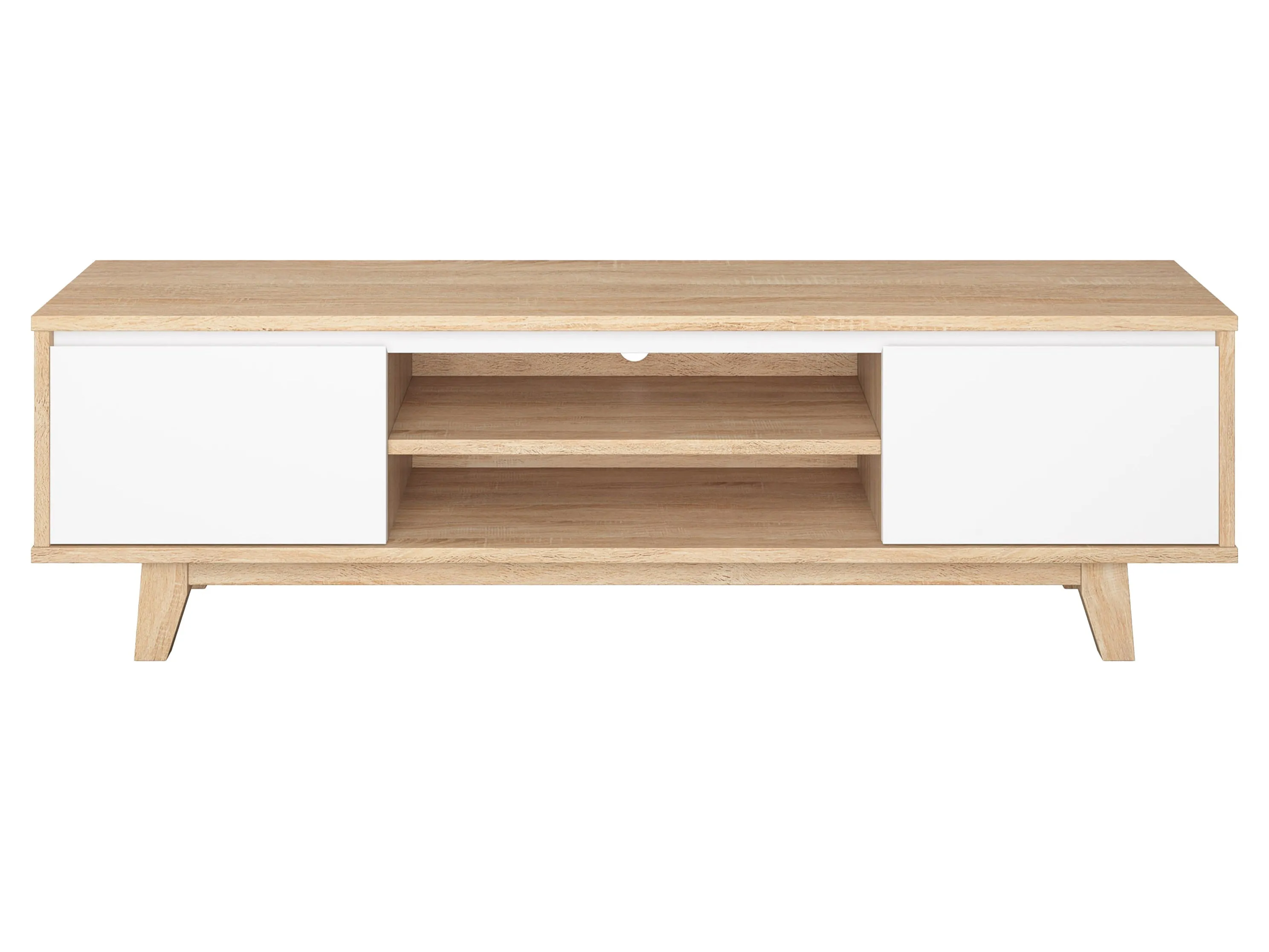 Wood TV Stand for TVs up to 68" in White and Brown